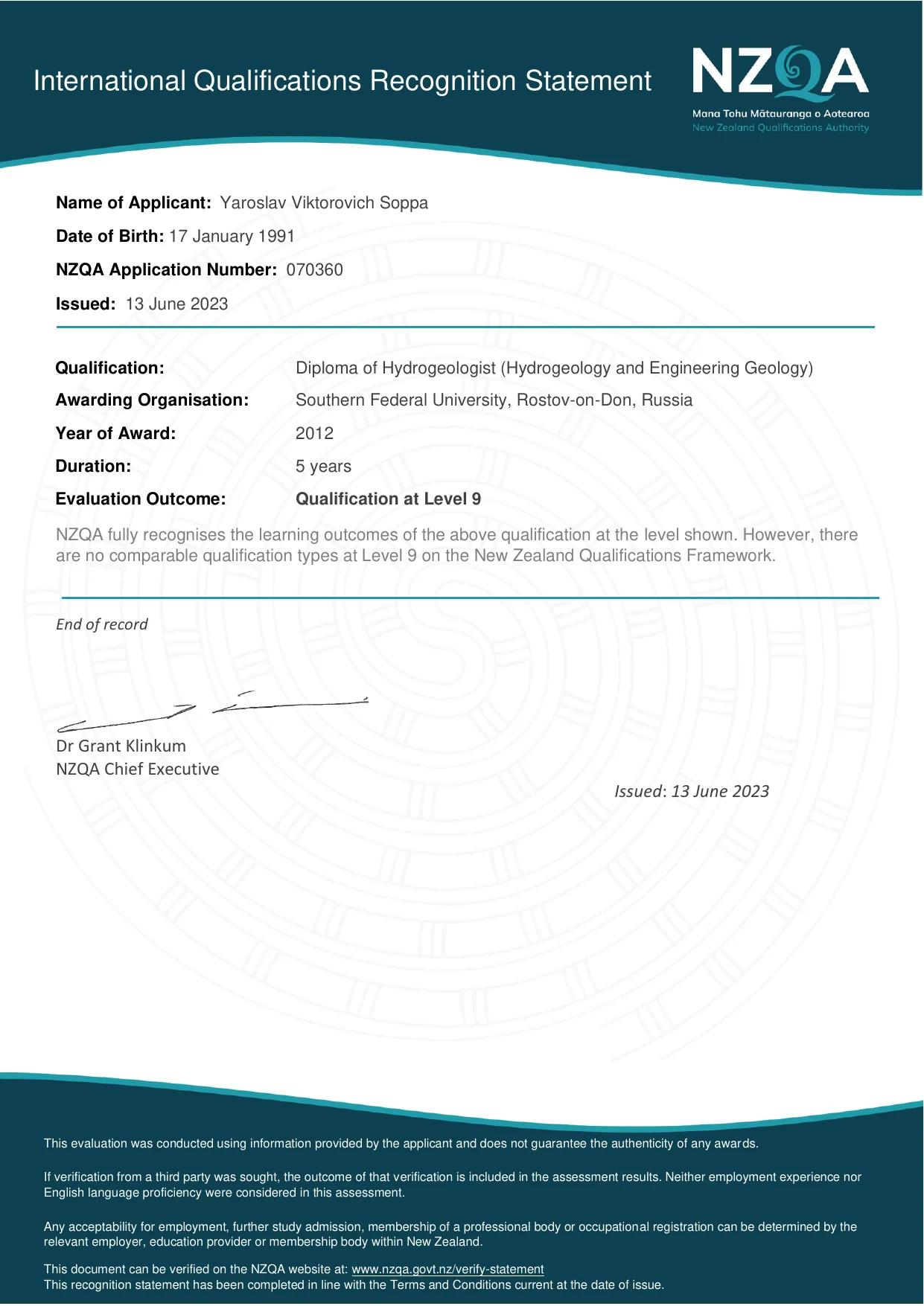 Master of Science in Hydrogeology page 1